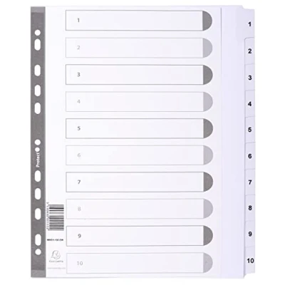 Abbildung von Exacompta A4 extra breit &quot;10 Teil&quot; Index Mylar Karte Gedruckt, transparent