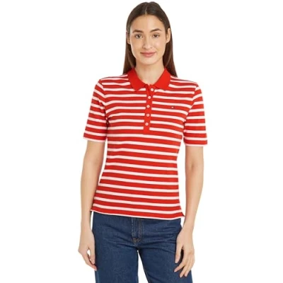 Abbildung von Tommy Hilfiger Poloshirt &quot;1985 REG PIQUE STRIPE POLO SS&quot;, mit dezenter Logostickerei