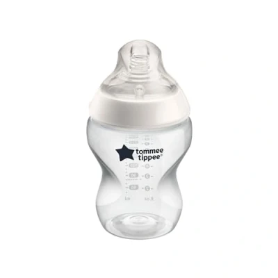 Abbildung von Tommee Tippee Closer to Nature Babyflaschen, Natürlich geformter Trinksauger mit Anti Kolik Ventil, 260 ml, 2er Set, Be Kind Blau und Rosa (Farbe Design kann variieren)