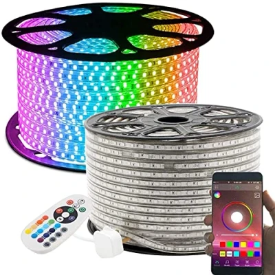 Abbildung von LED Streifen, GreenSun Lighting 50M RGB Strip, Bluetooth Kontrolliert Lichtband 24 Tasten Fernbedienung Lichterschlauch, Wasserdicht IP65 Lichterkette für Weihnachten, Party, Haus Deko