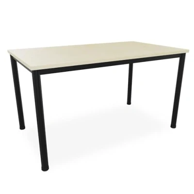 Abbildung von Schreibtisch u. Besprechungstisch mit schwarzem Tischgestell Konferenztisch Bürotisch Computertisch Mehrzwecktisch Arbeitstisch PC Tisch Homeoffice (ahorn, 140 x 80 77,5 cm)