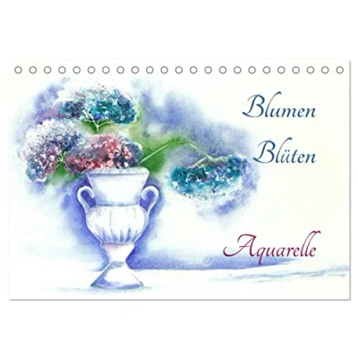 Abbildung von Blumen Blüten Aquarelle (Tischkalender 2025 DIN A5 quer), CALVENDO Monatskalender