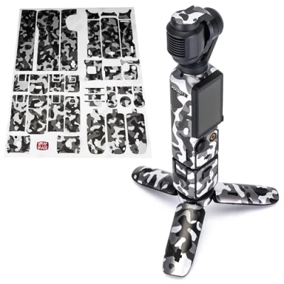 Abbildung von WRAPGRADE Skin Aufkleber Kompatibel mit DJI Osmo Pocket 3 Abziehbild (Grayish CAMO)
