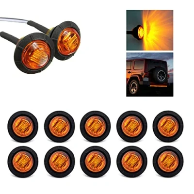 Abbildung von Rund 12V Seitenmarkierungsleuchten IP68 wasserdicht LED Seitenmarkierungsleuchten, für Pkw, Lkw, Anhänger, Traktoren (gelb), 10 Stück