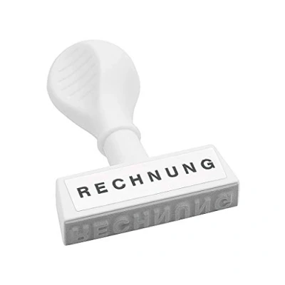 Abbildung von Wedo 19327 Lagertext Stempel Rechnung, Kunststoff, Abdruckbreite 45 mm ergonomischer Griff, weiß