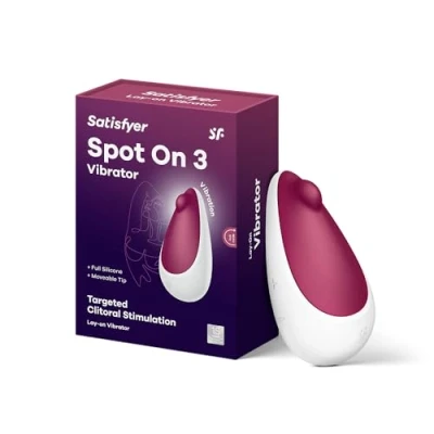 Abbildung von Satisfyer Spot on 3 9 cm Auflegevibrator Klitoris Stimulation Kreisförmige Spitze für gezielte Wiederaufladbar Wasserdicht (IPX7) Hautfreundliches Silikon, Farbe:beere