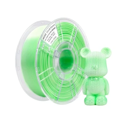 Abbildung von iBOSS Seide Gradient PLA Plus (PLA+) 3D Drucker Filament 1,75 + / 0,02 mm, 1 kg Spule (2,2lbs) Zweifarbiges Pro Filament, Passend für die meisten FDM (Farbverlauf Grün Weiß)