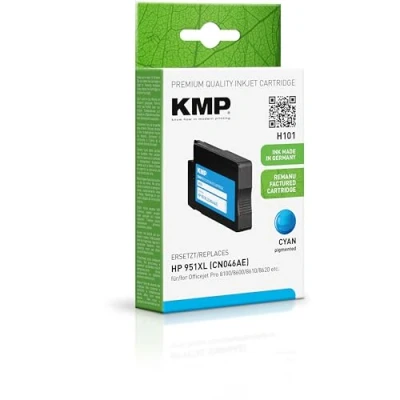 Abbildung von KMP Tintenpatrone passend für HP 951XL Cyan (CN046AE) mit Chip H101 OfficeJet Pro 276 dw 251 dw, 8100 8610 8615 8616 8620 8625 8630... etc.