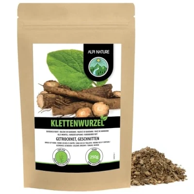 Abbildung von Klettenwurzel geschnitten (250g), Klettenwurzeltee getrocknet, Tee 100% naturrein, ohne Zusätze