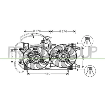 Abbildung von PRASCO FT133F003 Lüfter 276 12 120 160 FIAT: Punto II Schrägheck