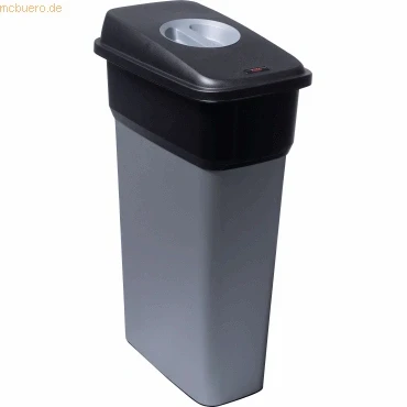 Abbildung von Vileda Abfallbehälter Geo 70l metallic/schwarz