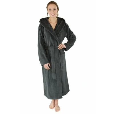 Abbildung von WeWo fashion Unisex Kapuzen Bademantel 3006 anthrazit, L