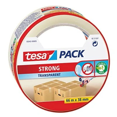 Abbildung von Packband tesa 57165, pp, 38 mm x 66 m, transparent, 1 Rolle