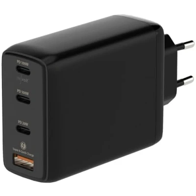 Abbildung von revolt USB Ladegerät 230V: 120 Watt C Netzteil, 4 Ports, GaN Technologie, PD 100 W, schwarz (USB Quick Charge, Typ Ladegerät, Apple iPhone Ladekabel)
