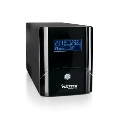 Abbildung von Vultech UPS1050VA PRO Line Interactive UPS 560 Watt LCD Display AVR 2 Schuko/Zipasso 1 Ausgang IEC13 RJ11 USB, 1050 VA