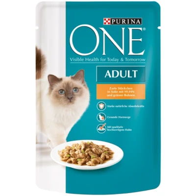 Abbildung von Purina One Adult mit Huhn und grüne Bohnen