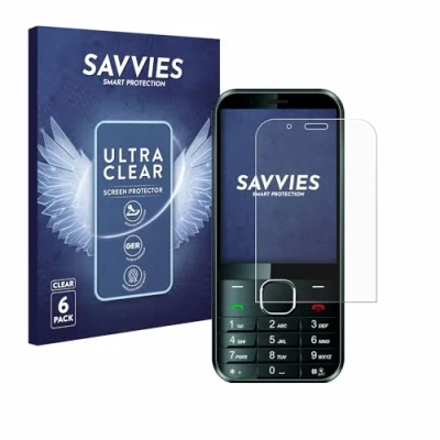 Abbildung von Savvies 6 Stück Schutzfolie für Maxcom MM334 Displayschutz Folie Ultra Transparent
