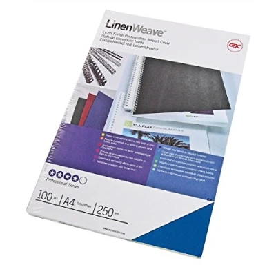 Abbildung von LinenWeave Umschlagmaterial, A4, 100 Stück, blau