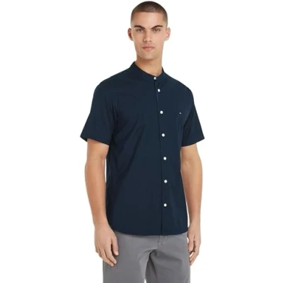 Abbildung von Tommy Hilfiger FLEX MAO Hemd, Herren, Größe: Small, Desert sky