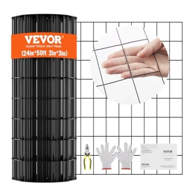 Abbildung von VEVOR Maschendraht 0,6 x 15 m, Volierendraht 50,8x76,2mm Maschenweite 1,52mm Drahtstärke verzinkt Maschendrahtzaunrolle, vinylbeschichtetes Metalldrahtgeflecht für Hühnerstallbarrieren