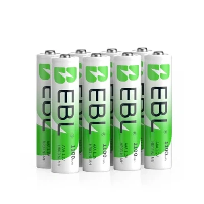 Abbildung von EBL AAA Akku 1100mAh 8 Stück wiederaufladbare Batterien AAA, Typ NI MH Batterien, geringe Selbstentladung mit Akkubox, Akkubatterien