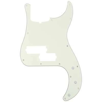 Abbildung von Musiclily Pro 5 Saiter 13 Löcher P Bass Pickguard PB style Schlagbrett für Fender American Precision Bass,3 lagig Elfenbein