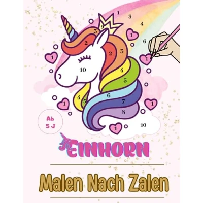 Abbildung von Einhorn Malen nach Zahlen ab 5: 5