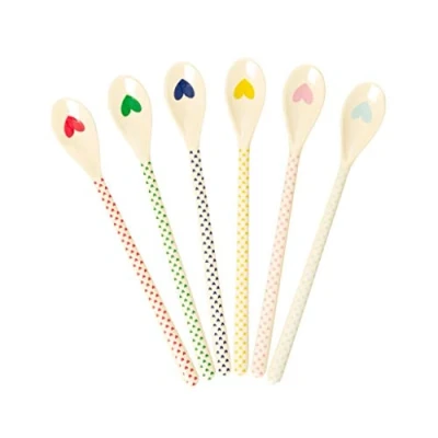 Abbildung von Rice Eislöffel Latte Löffel 6er Set mit Herz Print