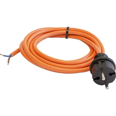 Abbildung von as Schwabe PUR Baustellen Anschlussleitung 3 m Robuste Leitung 230 V, 16 A mit Polyurethan Außenmantel H05BQ F 2x1,0 Konturenstecker, Ende 30 mm abgemantelt, Orange IP44 70911