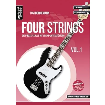 Abbildung von Four Strings Vol. 1: Die E Bass Schule mit Online Unterstützung (inkl. Download). Bassunterricht für Anfänger. Lehrbuch Bass. lernen. Playalongs.