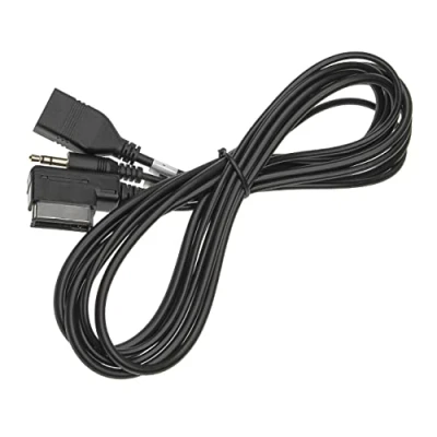 Abbildung von vhbw AUX USB Audio Y Adapter Kabel KFZ Radio kompatibel mit Skoda Fabia, MDI (Mobile Device Interface), Octavia, Roomster, Superb Auto, Autoradio