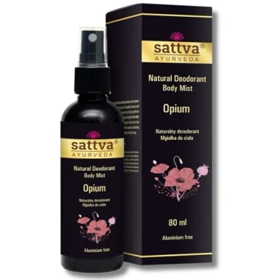 Abbildung von Sattva Ayurveda Natürliches Deo Spray Opium Alkoholfrei Körpernebel, Sanft zur Haut, Aluminiumfrei Sinnlicher Duft für Frauen Körperspray mit Pflanzenextrakten Deodorant Damen, 80 ml