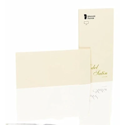 Abbildung von Rössler 2051838004 Edel Satin Kartenpack DIN lang, 20 Stück, glatt/ivory