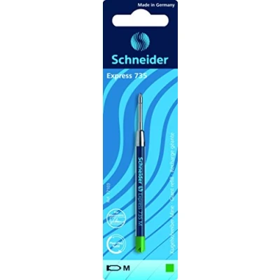 Abbildung von Schneider Schreibgeräte Kugelschreibermine Express 735, dokumentenecht, M, grün, 1er Blisterkarte