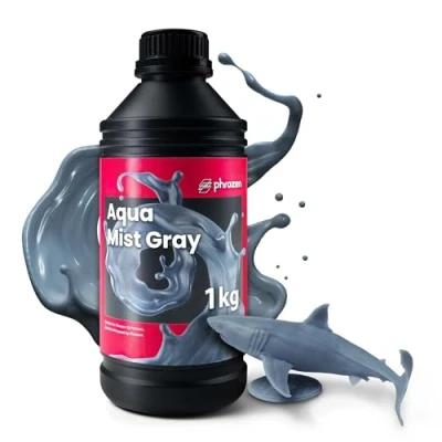 Abbildung von Phrozen Aqua Resin Mist Gray 3D Drucker für SLA/DLP/LCD Printer 405nm Standard Photopolymer Druck Harz Stabile Druckqualität, Schnelle Aushärtung Nebelgrau (1kg)