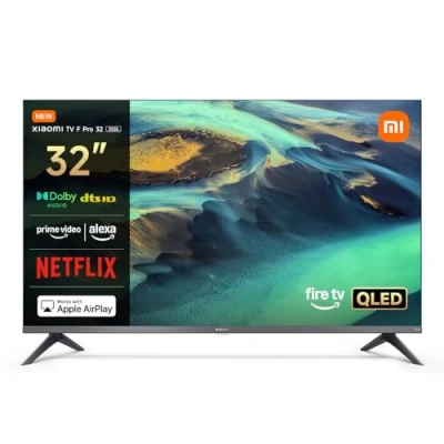 Abbildung von Xiaomi F Pro, 32 Zoll (81 cm), QLED, Smart TV, Fire Triple Tuner DVB C/S/S2/T/T2, Dolby Audio, DTS Virtual:X, HD, Sprachsteuerung mit Alexa, Kompatibel Apple AirPlay