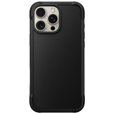 Abbildung von Apple iPhone 16 Pro Max Hülle MagSafe Kunststoff Nomad Hard Case/Backcover Handyhülle Schwarz Shockproof/Stoßfest
