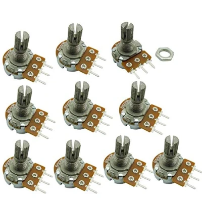Abbildung von Aihasd 10PCS B500K 500K Ohm Adjustment Single Linear Rotary Taper Potentiometer Shaft 15mm