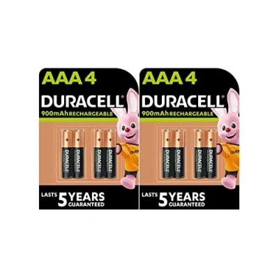 Abbildung von 8 x Duracell AAA wiederaufladbare 900 mAh (2 Blister mit 4 Batterien) Ministil Batterien