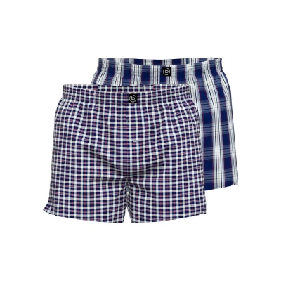 Abbildung von bugatti 2 PACK WEB Boxershorts, Herren, Größe: Medium, Blau