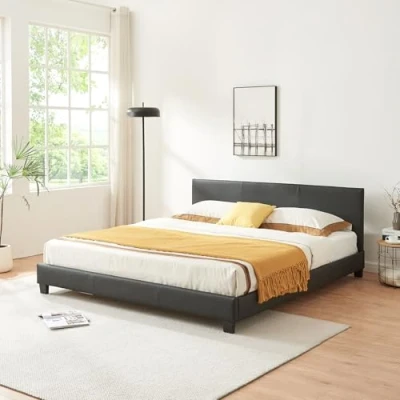 Abbildung von Corium Polsterbett, Kunstlederbett »Albacete« 180x200cm, Lattenrost, schwarz