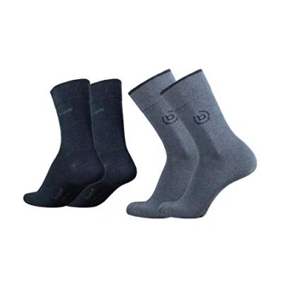 Abbildung von bugatti Herren 4er Pack Logo + uni basic schwarz, jeans melange, Size:43 46, Farben:jeans
