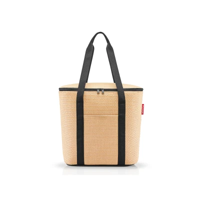 Abbildung von reisenthel thermoshopper Raffia Black Kühltasche für den Einkauf oder das Picknick mit 2 Trageriemen Aus wasserabweisendem Material