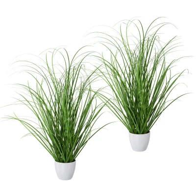 Abbildung von Creativ green Kunstgras &quot;Grasbusch&quot;, 2er Set, im dekorativen Kunststofftopf
