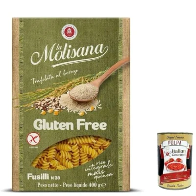 Abbildung von 10x La Molisana, Fusilli n. 28 Senza glutine, gluten frei Pasta mit voller Reis, Mais und Quinoa, free, 400 g + Italian Gourmet polpa 400g