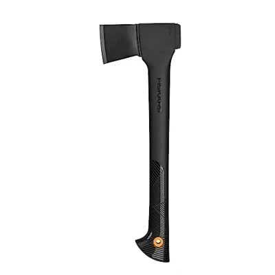 Abbildung von Fiskars Universalaxt, Solid, Mit Klingen und Transportschutz, Antihaftbeschichtet, Hochwertige Stahl Klinge/Glasfaserverstärkter Kunststoff Stiel, Schwarz, A10, Länge: 49 cm, 1 kg, 1051085