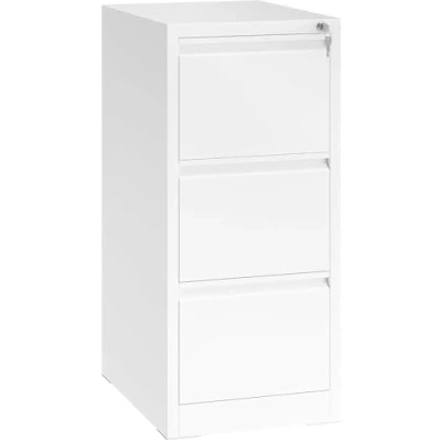 Abbildung von YITAHOME Aktenschrank mit 3 Abschließbaren Schubladen, Kippsicherer Rollender Rädern für das Büro zu Hause, Unter Pult Aktenschränke, weiß, 62 x 46 103cm