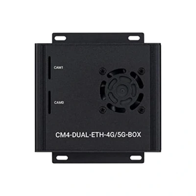 Abbildung von Dual Gigabit Ethernet 5G/4G Mini Computer Based Raspberry Pi Compute Module 4 (CM4 NOT Included), Cooling Fan Inside, Metal Case Cover