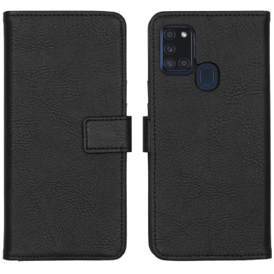 Abbildung von Samsung Galaxy A21s Hülle Kunstleder iMoshion Klapphülle Handyhülle Schwarz Tiere Design