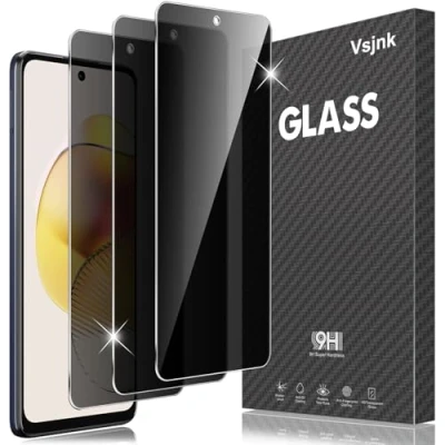 Abbildung von Vsjnk Anti Spähen Sichtschutz fur Motorola Moto G73 mit 3 Stück Privatsphäre Panzer Schutz Glas Folie 9H Härte Tempered Glass HD Displayschutzfolie,kompatible